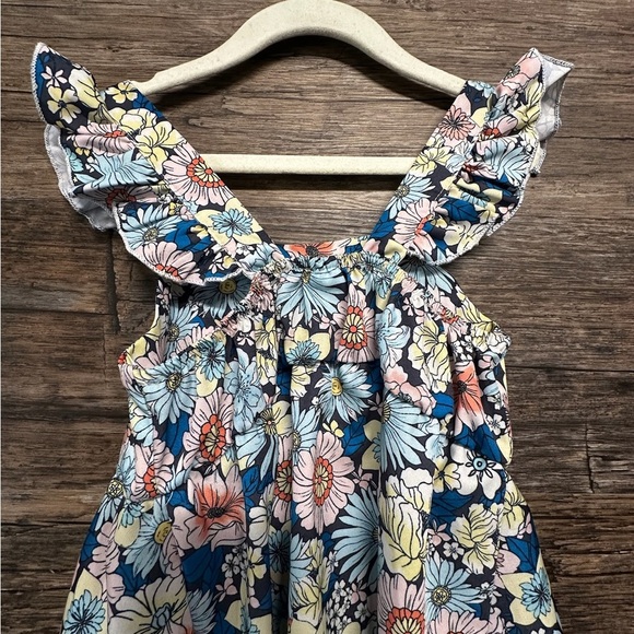 SHEIN Pink and Blue Floral Ruffled Tiered Sundress - Picture 2 of 8